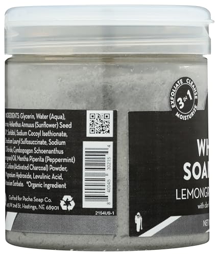 PACHA SOAP Lemongrass Peppermint Whipped Soap Scrub, 8 OZ