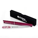 G.Liane Premium Glass Nail File with Case Professional Crystal Fingernail Files Perfect Manicure Set for Women Men Kids Nail Care Gift Set(Rose Pink)