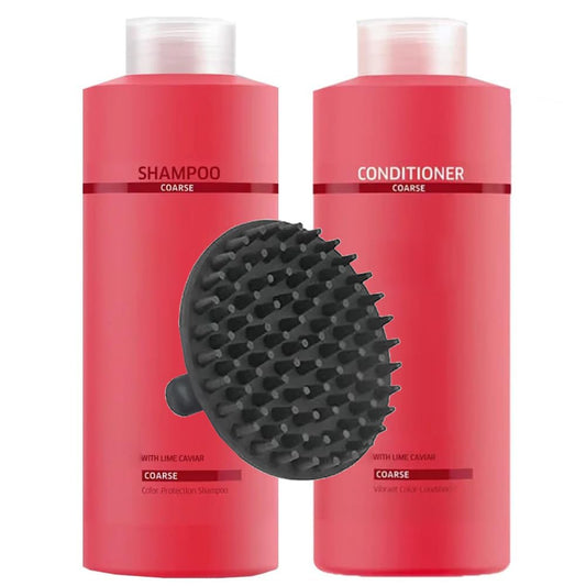 Invigo Brilliance Shampoo & Conditioner 1 Liter Duo Set + M Hair Designs Scalp Brush - for Coarse Hair, Color-Safe, Shine-Enhancing, Sulfate-Free Hair Beauty & Personal Care M Hair Designs