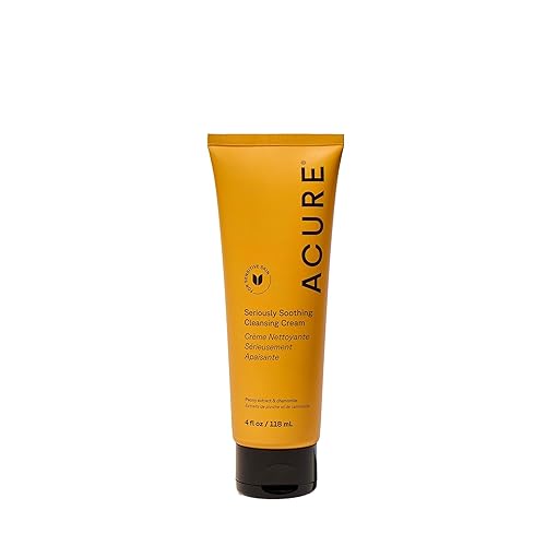 Acure Seriously Soothing Cleansing Cream - Gentle Hydrating & Exfoliating Face Wash, Daily Facial Cleanser for Women & Men with Chamomile & Sunflower