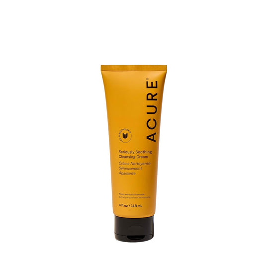 Acure Seriously Soothing Cleansing Cream - Gentle Hydrating & Exfoliating Face Wash, Daily Facial Cleanser for Women & Men with Chamomile & Sunflower