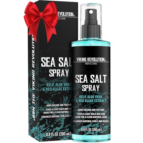 Viking Revolution Sea Salt Spray for Men - Hair Texturizing Spray with Kelp, Aloe Vera and Red Algae Extract - Surf Sprays to Add Volume and Texture