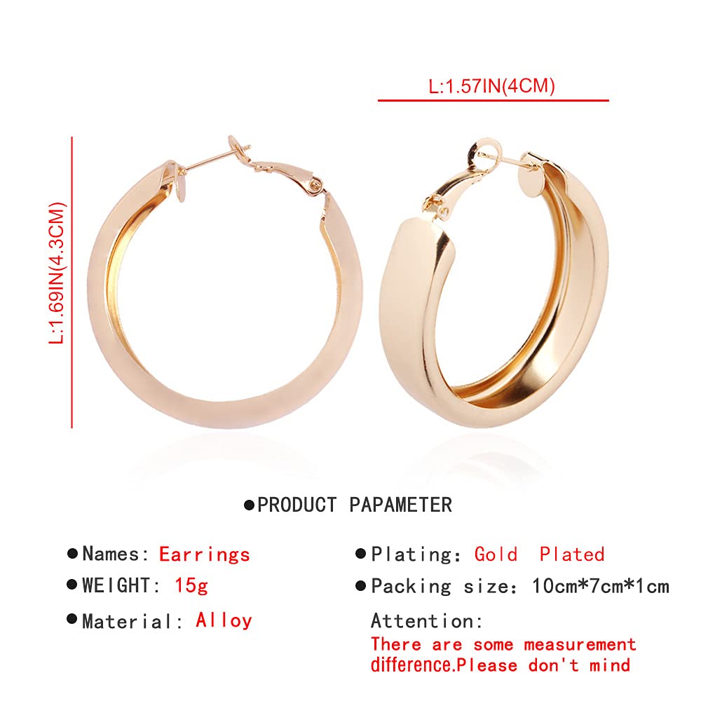 JWICOS Silver Lightweight Chunky Hoop Earrings for Women Tube Acrylic Large Round Open Loop Earrings (Silver)