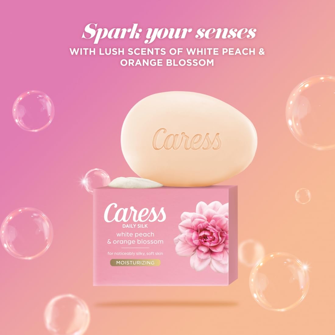 Caress Beauty Bar Soap For Noticeably Silky Soft Skin Daily Silk Extract and Floral Oil Essence 3.15 oz 3 Bars