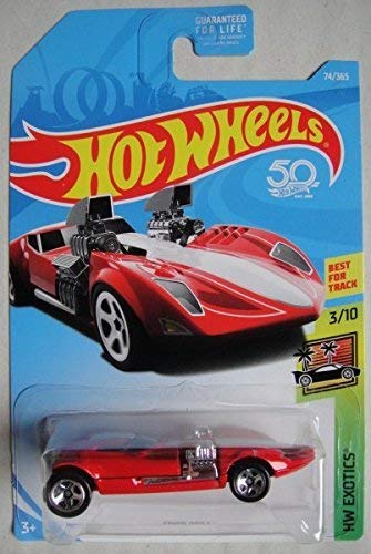 Hot Wheels Exotics 3/10, RED Twin Mill 74/365 50TH Anniversary Card