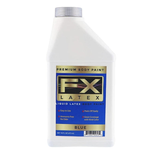 Liquid Latex - Face and Body Paint, Ammonia Free, Easy On and Off, Cosplay Makeup, Create Professional Monster, Zombie Arts 16 Oz (Blue)