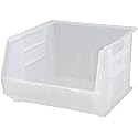 QUANTUM STORAGE SYSTEMS QUS270CLCS Ultra Stack & Hang Heavy Duty Part Organizer Clear Bins 18" L x 17" W x 11" H 3 Pack