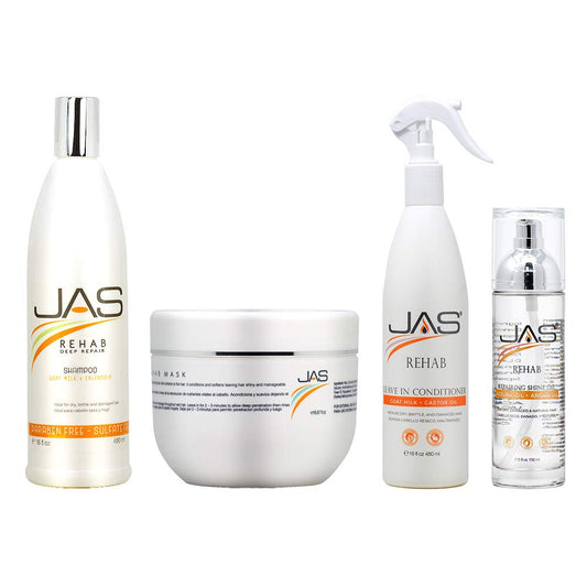 JAS Rehab Deep Repair All in 1 Combo (Shampoo+Mask+Leave in Conditioner+Oil) Beauty & Personal Care JAS