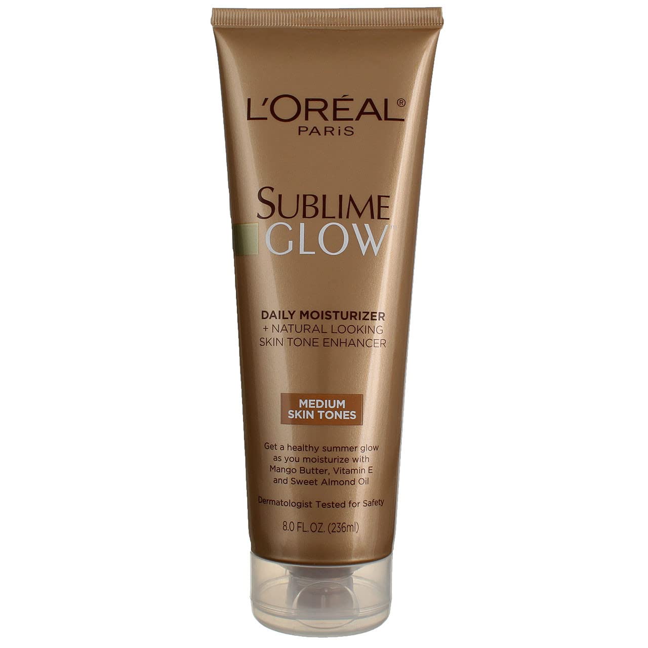 L'Oreal Paris Sublime Bronze Glow Daily Moisturizer and Natural Skin Tone Enhancer, Medium Skin Tones, 8 fl. Oz