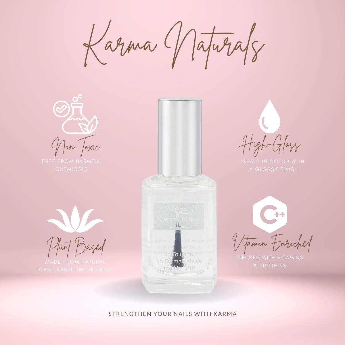 karma organic Triple 5 Base Coat; Non-Toxic Nail Treatment Vegan Cruelty-Free