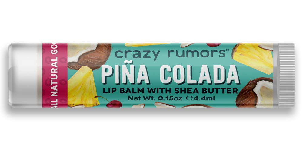Crazy Rumors Piña Colada Lip Balm. 100% Natural, Vegan, Plant-Based, Made in USA (1-Pack)
