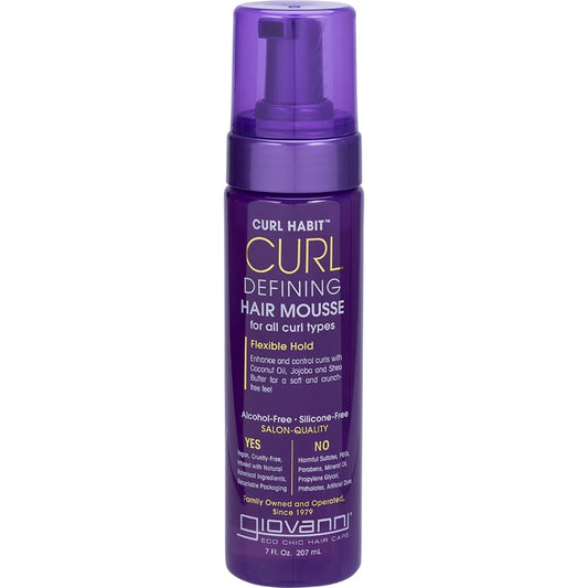 GIOVANNI Curl Defining Hair Mousse - Mousse for Curly Hair, Volumizing Hair Foam for Women & Men, Foaming Texture for Curls & Wavy Hair, Alcohol Free Beauty & Personal Care GIOVANNI