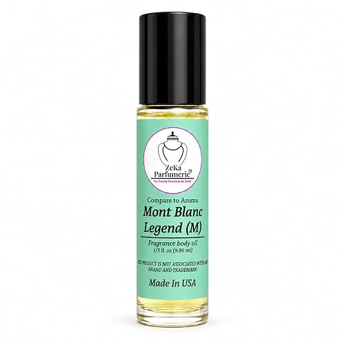 ZEKA PARFUMERIE Compare to Aroma compatible with Mont Blanc Legend for Men Fragrance Body oil on 1/3 oz (9.86ml) size Roll-On Botlle