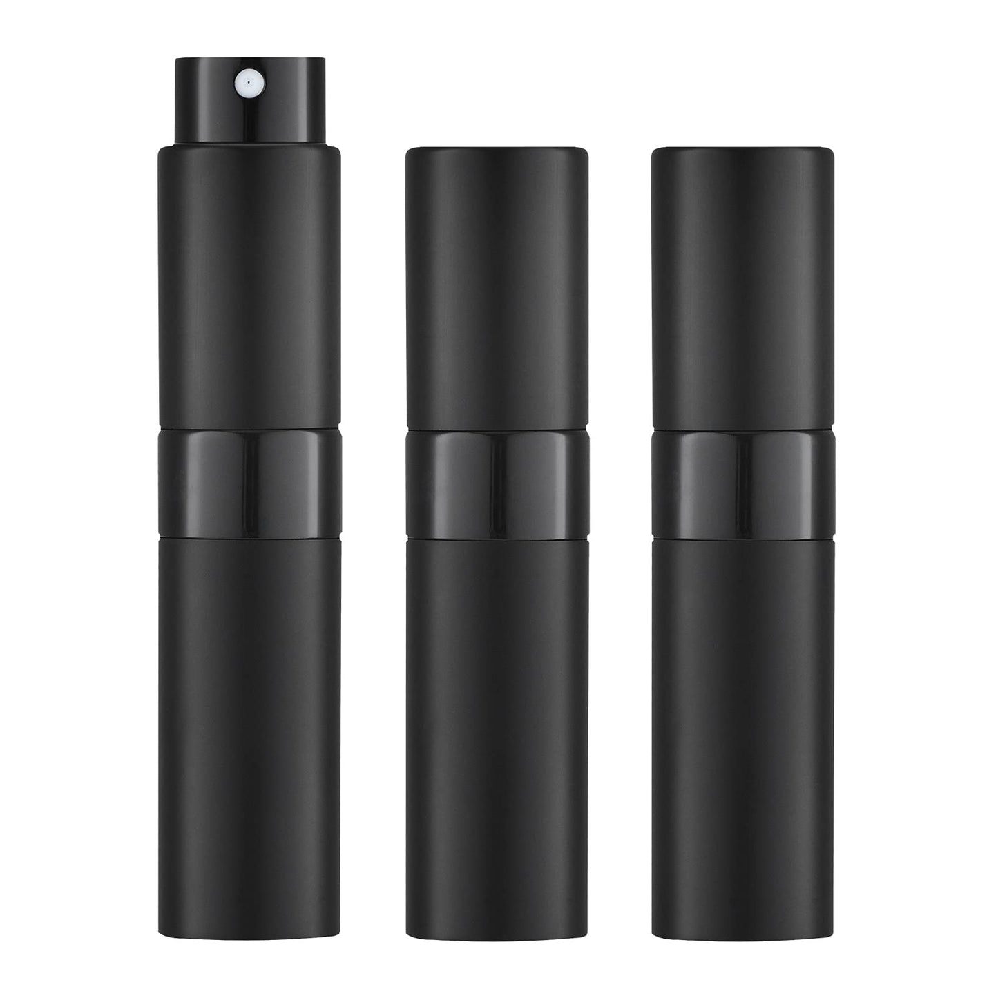 LISAPACK 8ML Atomizer Perfume Spray Bottle for Travel (3 PCS) Empty Cologne Dispenser, Portable Sprayer Travel Essentials for Men and Women (Black) Beauty and Personal Care LISAPACK