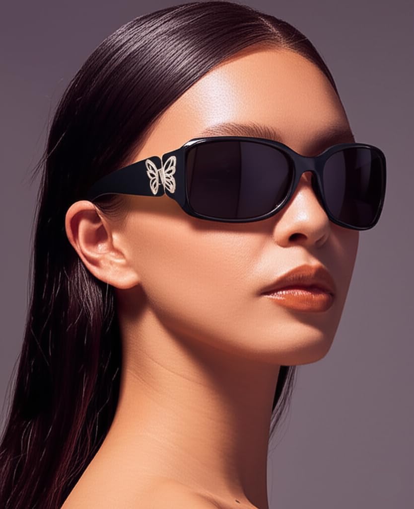 Hornz Polarized Sunglasses for Women - Premium Trendy Butterfly Sunglasses - HZ Series Mariposa Designer Fashion Sunglasses