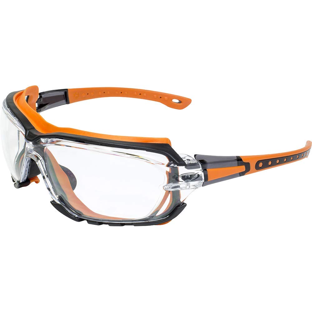 Global Vision Octane Anti-Fog Sport Motorcycle Sunglasses Orange Frame w/Clear Lenses