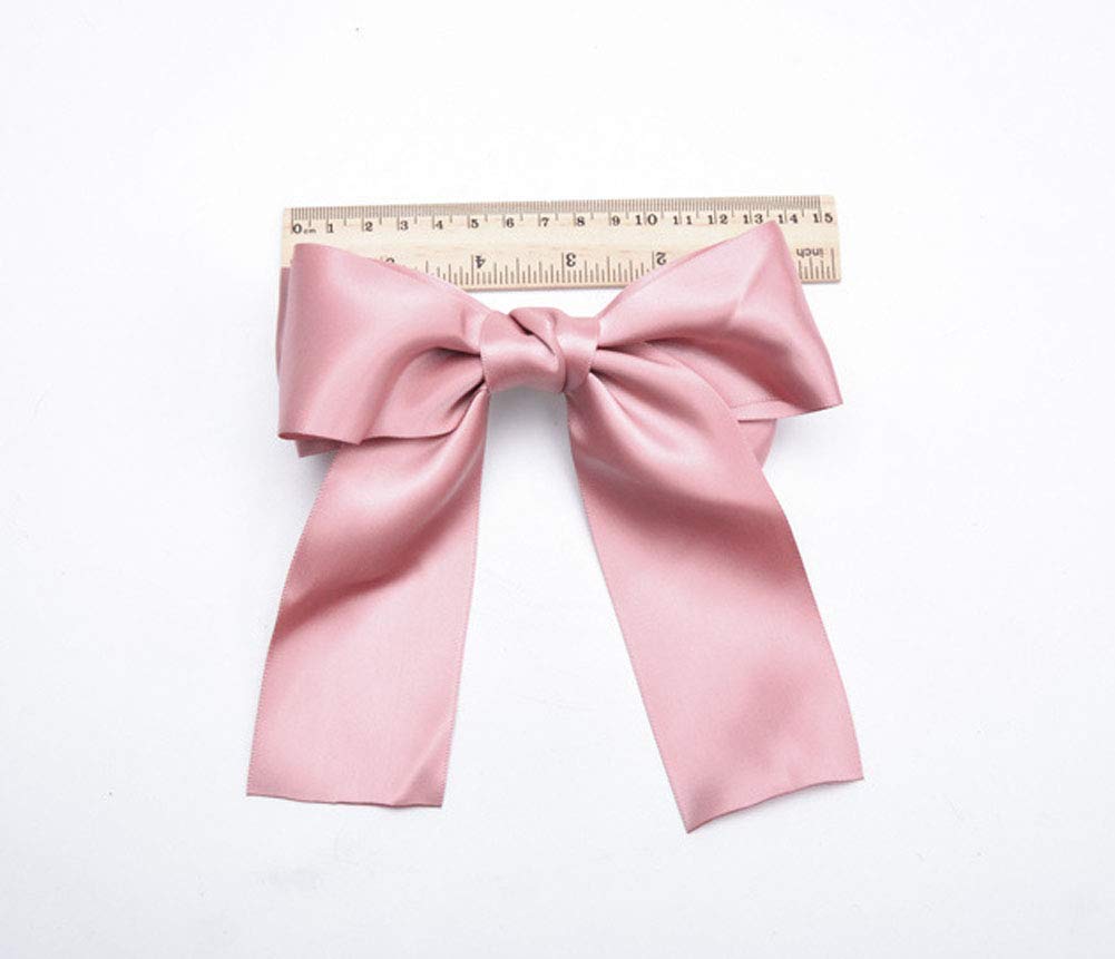 Set of 8 Big Satin Solid Ribbon French Barrette Large Big Huge Soft Silky Hair Bow Clip Bow Hair Clips Women Barrettes