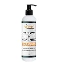 AJOMED Cosmetics Goat Milk and Tallow Shampoo - Tallow Moisturizing Hair Care for Dry, Damaged Split Ends - Silicone, Paraben, Sulfate Free Shampoo