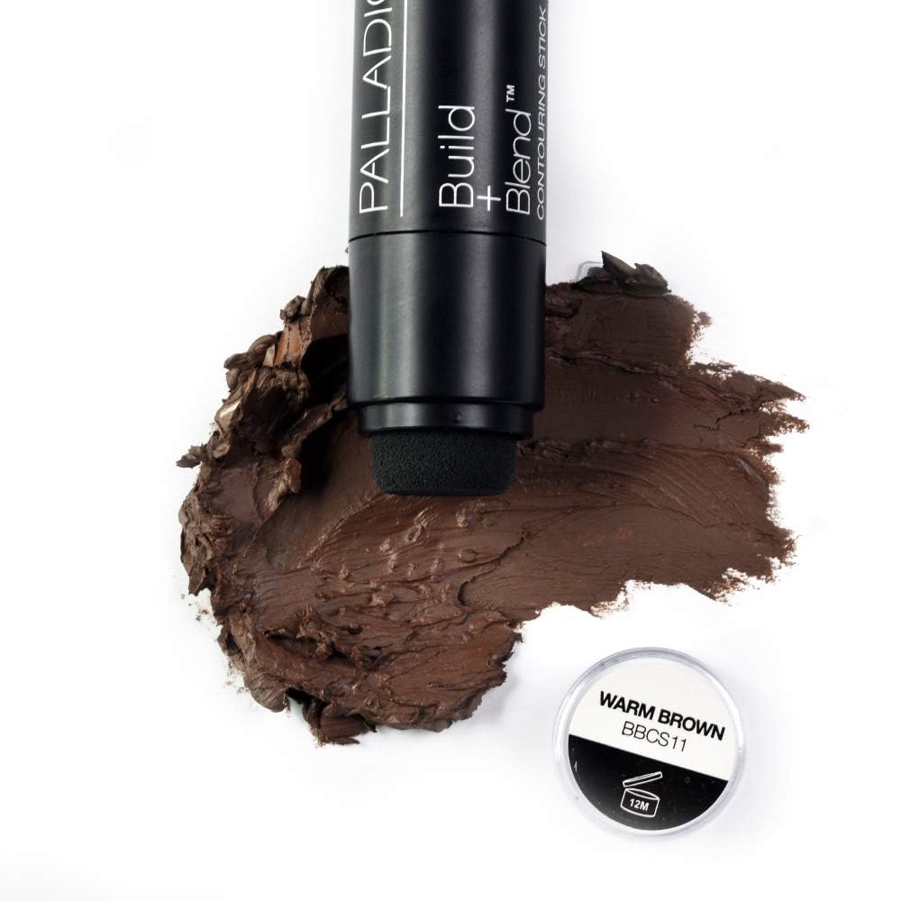 Palladio Contouring Makeup Stick BUILD + BLEND Contour Stick Makeup, Face Makeup for Perfect Sculpting Look, 0.23 Ounce (Warm Brown)