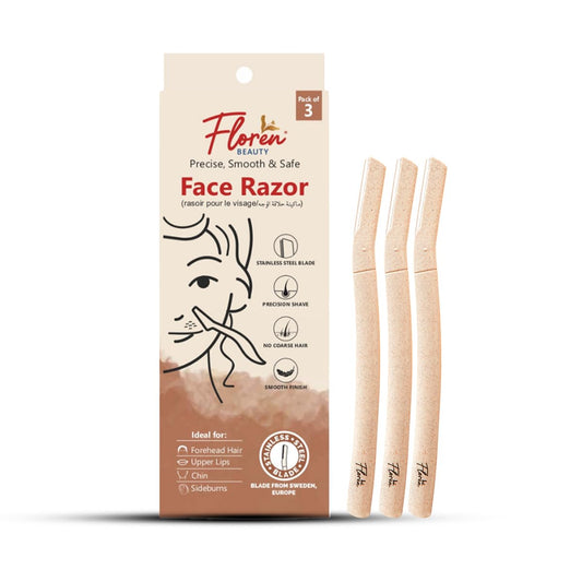 Floren Dermaplaning Tool with Precision Cover, 3ct - Dermaplane Razor, Face Razors for Women, Eyebrow Razor, Facial Razor, Dermaplaning Razor, Womens Beauty and Personal Care Floren