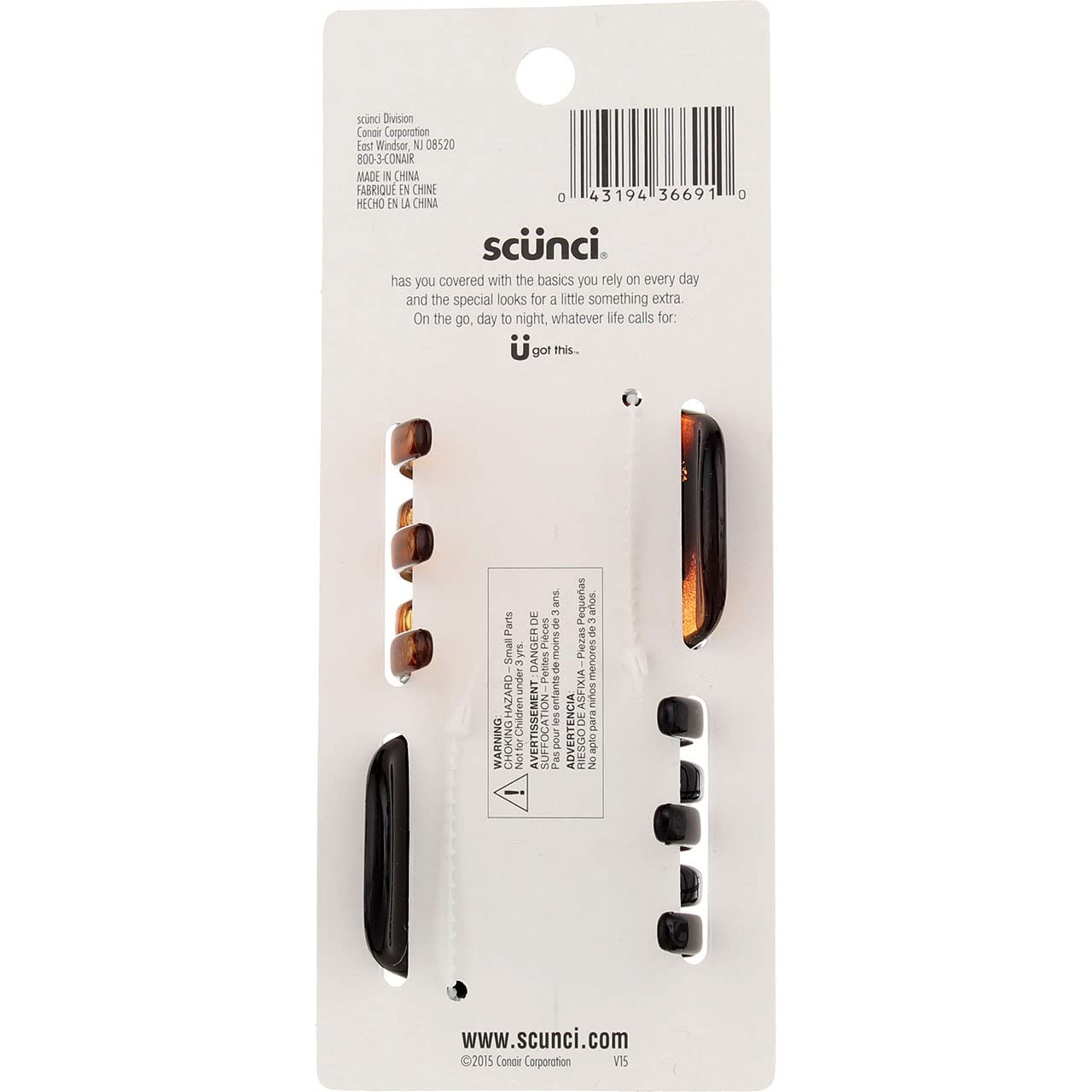 Scunci No Slip Chunky Jaw Clip 2 ea (Pack of 3)