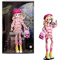 Monster High Wednesday Doll and Accessories, Enid Sinclair Collectible in Pink Fashion with Beret and Backpack, Doll Stand