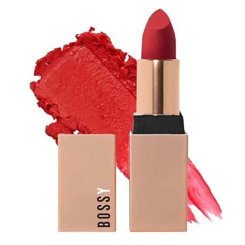 Bossy Cosmetics Vegan Lipstick for Women, Matte, Long Lasting, Hydrating Lip Stick with Vitamin E and Watermelon Seed Oil, Vegan Makeup, Paraben