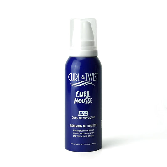 Curl & Twist Supreme Curl Detangling Mousse 2.7fl oz/ 80ml Travel Size Infused with Rosemary, Olive, and Castor Oil Adds Moisture Prevent Dryness
