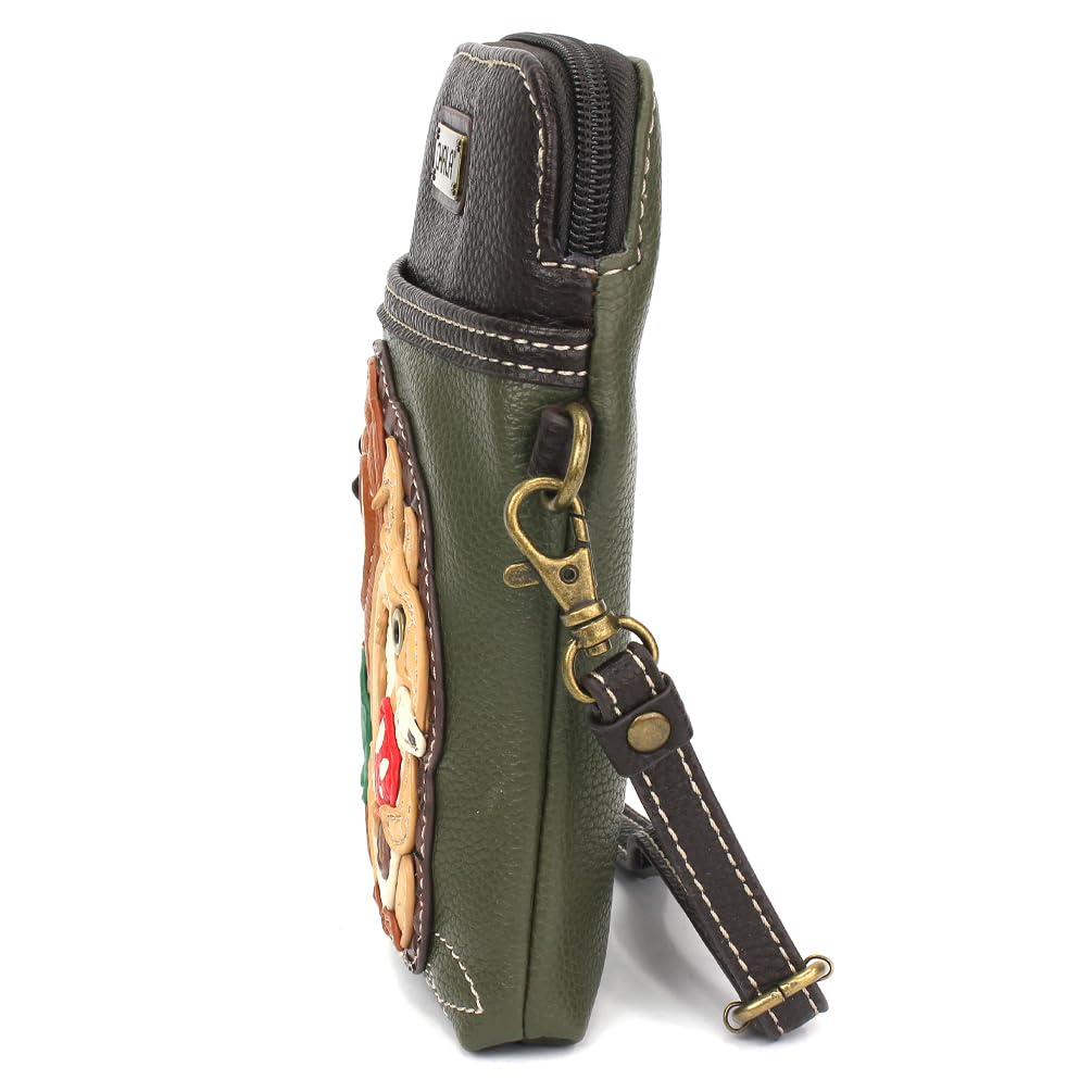 CHALA Crossbody Cell Phone Purse | Women's Multi-Color Wristlet Handbags with Adjustable Strap (Olive_ Squirrel)