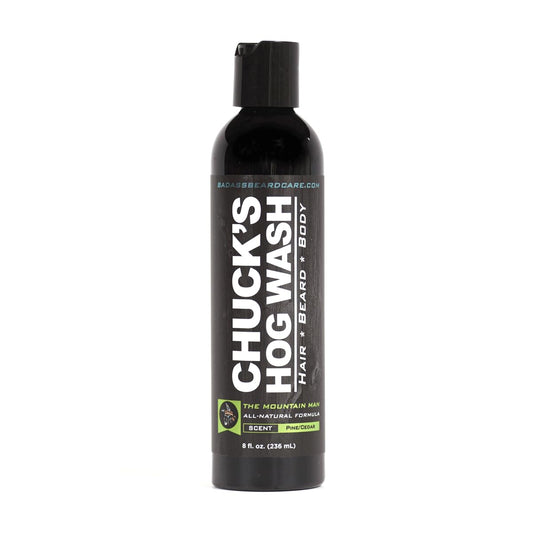 Chuck's Hog Wash - All Natural Beard and Body Wash - The Mountain Man Scent, 8oz - Leaves Your Beard Softer than its Ever Been and is Suitable Beauty & Personal Care Badass Beard Care