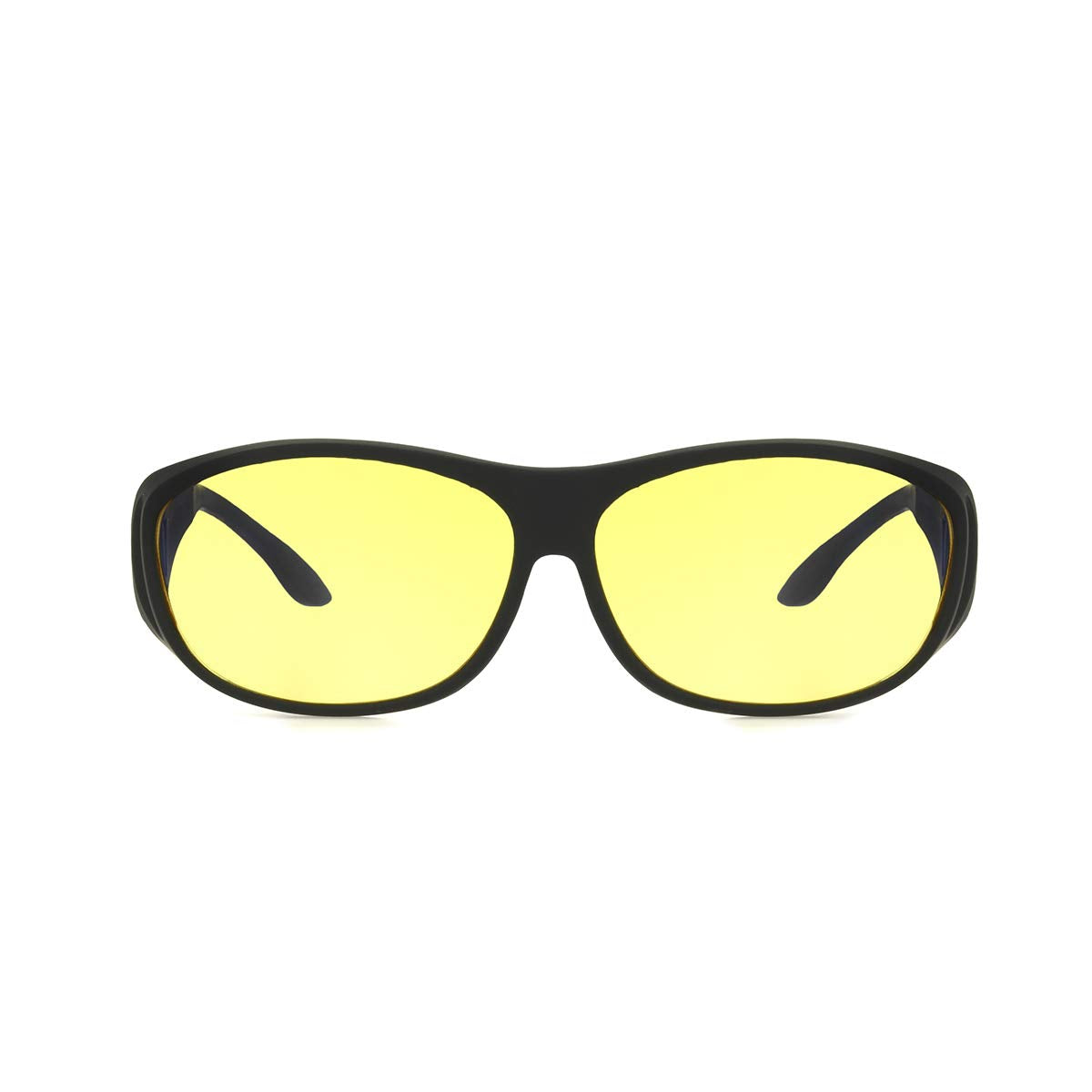 Dioptics Haven Meridian Fits Over Sunglasses Polarized Rectangular, Black/Night Driver Lens, 57 mm