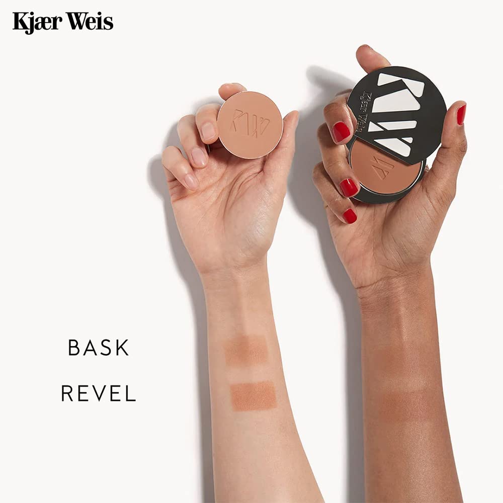 Kjaer Weis Bronzer Powder Makeup. Matte Warm Terracotta Contour Makeup for Natural-Looking Tan Face Makeup. Contour Powder with Certified-Organic