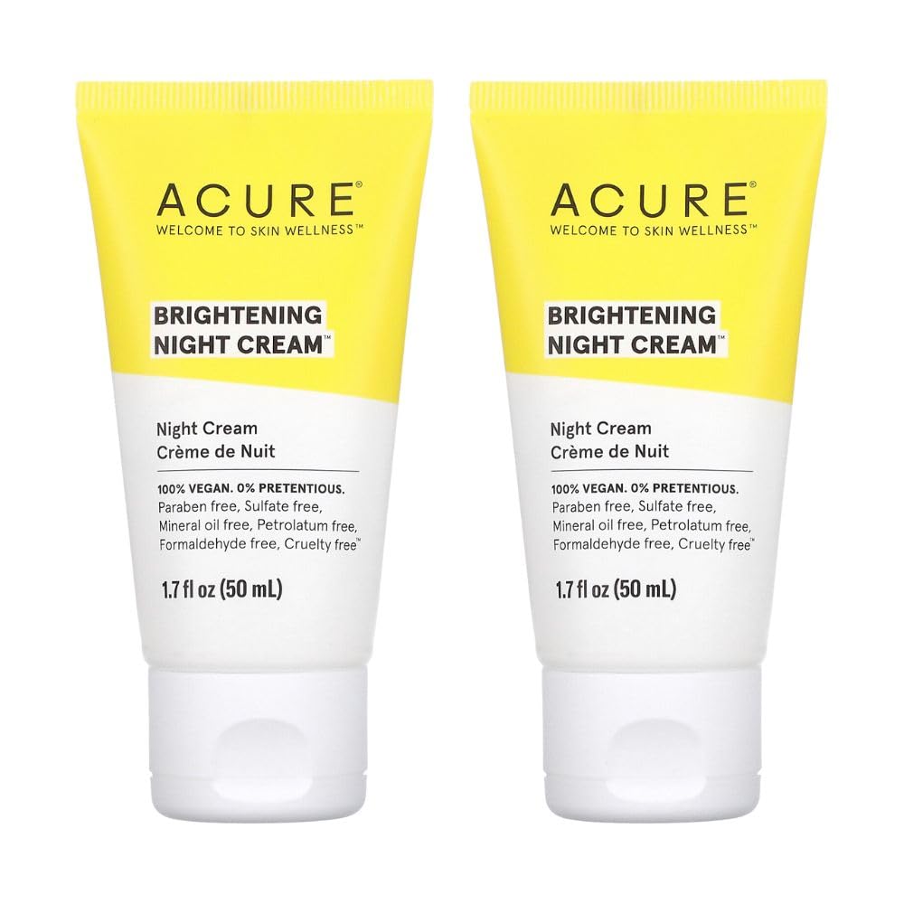 Acure Brightening Night Cream, 1.7 fl oz (50 ml) (Pack of 2)
