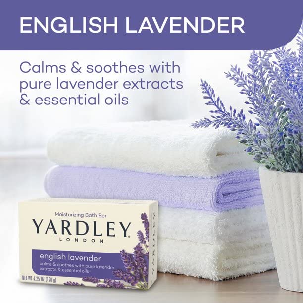 Yardley London English Lavender with Essential Oils Soap Bar, 4.25 Ounce (Pack of 12) Beauty & Personal Care Yardley
