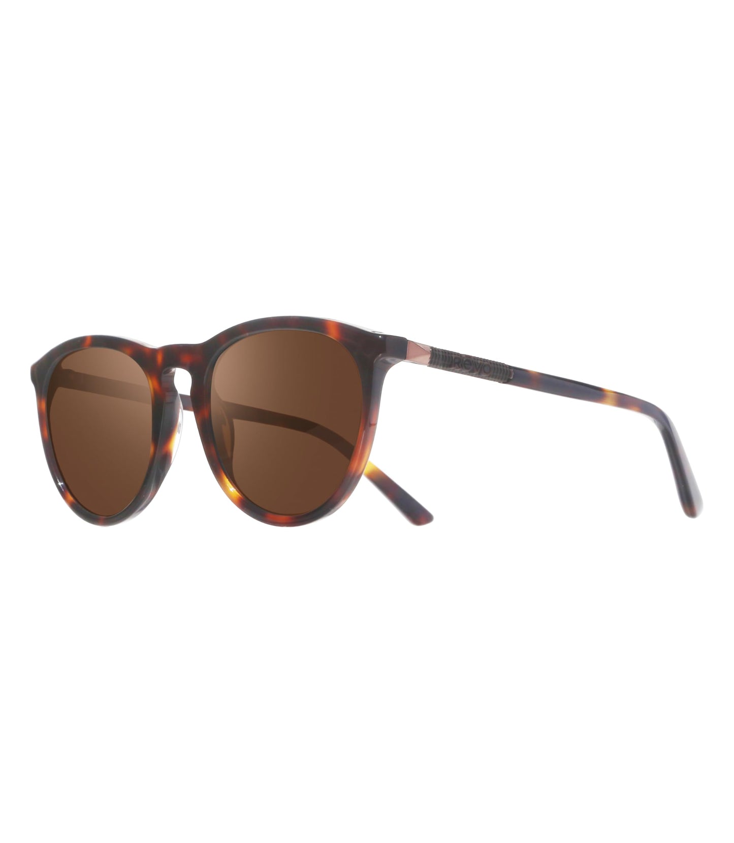 Revo Sunglasses Sage: Polarized Lens with Handmade Eco-Acetate Round Tortoise Frame with Terra Lens