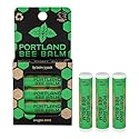 Portland Bee Balm All Natural Handmade Beeswax Based Lip Balm, Oregon Mint 3 Count