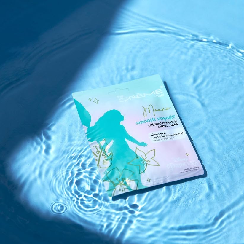 The Crème Shop x Disney Moana Smooth Voyage Essence Sheet Mask - Aloe Vera & Hyaluronic Acid Infusion for Moisturizing, Hydrating, Clear, Smooth Skin