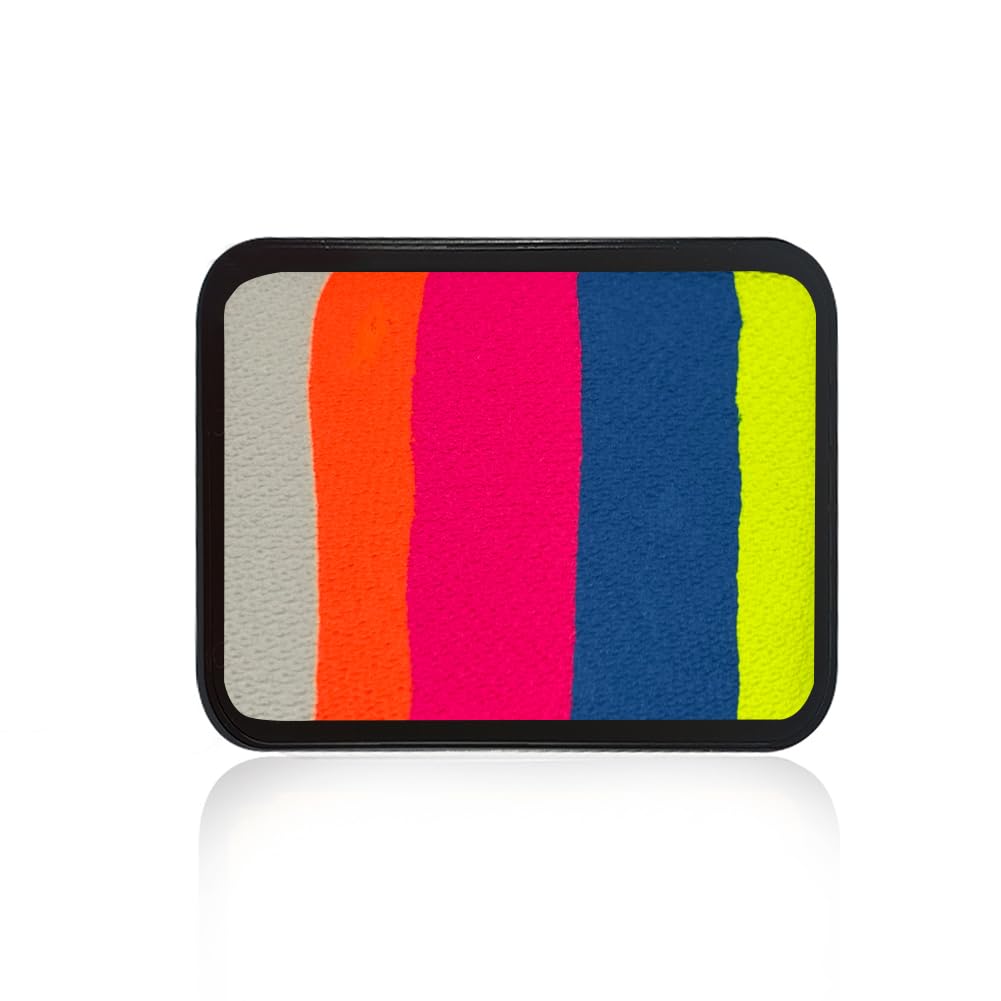 Kraze FX Anomaly Face Paint Refill 20g by Jacqueline Howe - Neon Split Cake - 5 UV Reactive Colors - Large Replacement for Bold & Brilliant Palette