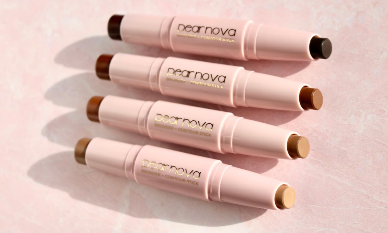 Pear Nova Bronzer and Contour Stick, 2-in-1 Cream Formula (Light)