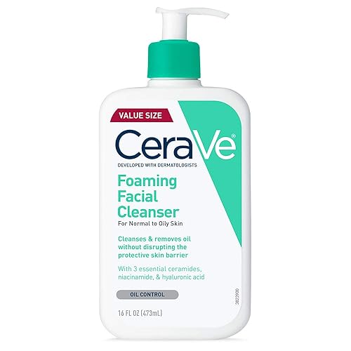 CeraVe Foaming Facial Cleanser, Daily Face Wash for Oily Skin, Hyaluronic Acid + Ceramides + Niacinamide, Fragrance Free & Paraben Free, Non-Drying