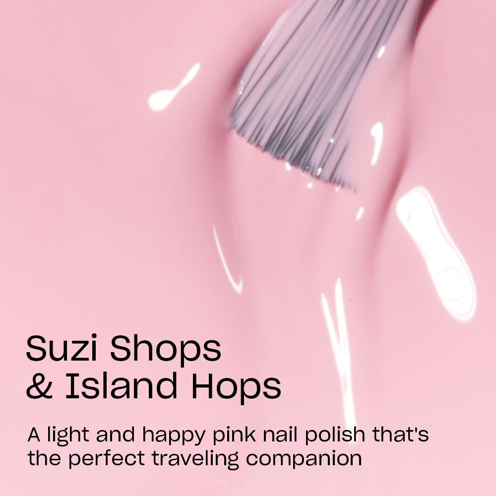 OPI Nail Lacquer Suzi Shops & Island Hops | Opaque Soft Pink Crème Chip Resistant Nail Polish | Fast Drying, Streak Free