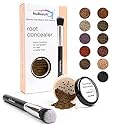 NuBeauti Root Touch Up Powder - True-to-Nature Hairline Concealer with 11 Shades - Fragrance-Free, Talc-Free, Paraben-Free (With Brush, Dark Brown)