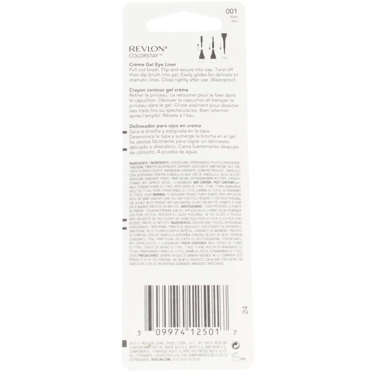 Revlon Colorstay Liner Creme Gel Eye Liner, Black [001], 0.08 Ounce