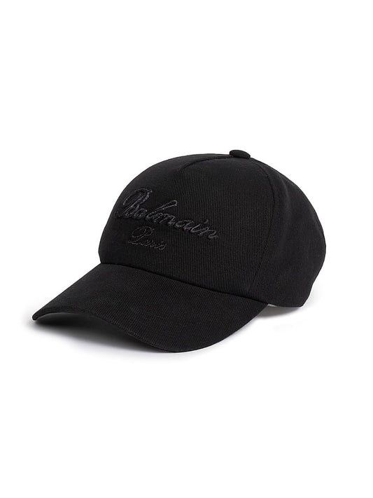 Balmain, Logo Signature Cotton Baseball Cap, Black