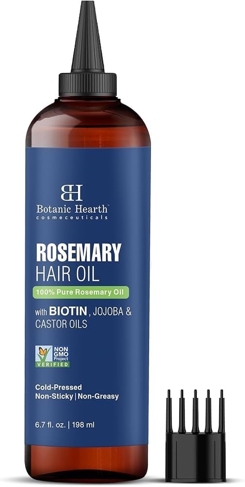 Botanic Hearth Hair Oil for Hair Growth | Rosemary Oil for Hair Growth with Biotin, Castor & Jojoba | Hair Relaxers & Dry Scalp Treatment | Color Safe Beauty and Personal Care Botanic Hearth