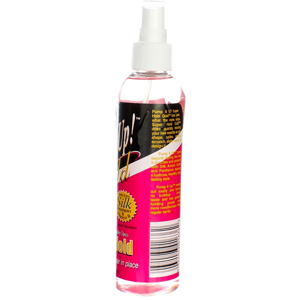 Bronner Bros Pump It Up Spritz Gold Super Hold, 12 x 8 oz, Silk Protein & Panthenol, Medium Deep, Gold