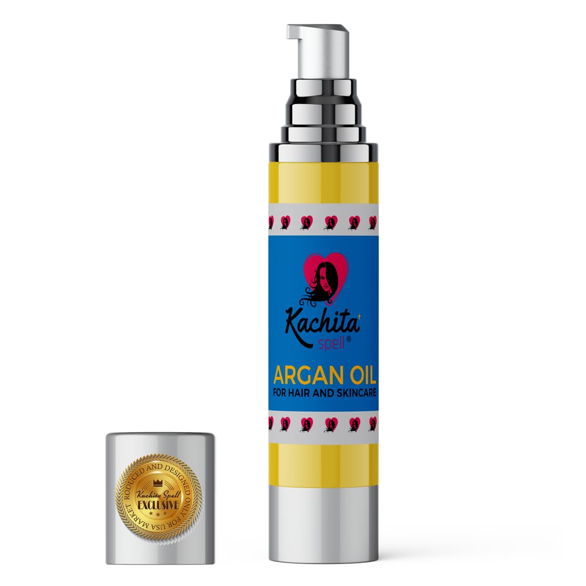 Kachita Spell Moroccan Argan Oil for Hair and Skin Premium Grade 100% Pure Moisturizer for Dry & Damaged Skin, Hair, Face, Body, Scalp & Nails.