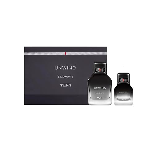 TUMI UNWIND [20:00 GMT] Gift Set - Warm Cologne for Men with Floral & Woody Fragrance Notes - 6.7 oz & 1.0 oz Eau de Parfum