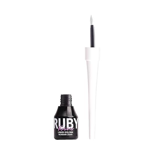 Ruby Kisses Classic Liquid Eyeliner, Smudgeproof Long Lasting Eye Makeup with Felt-Tip Applicator (1 PACK, White)