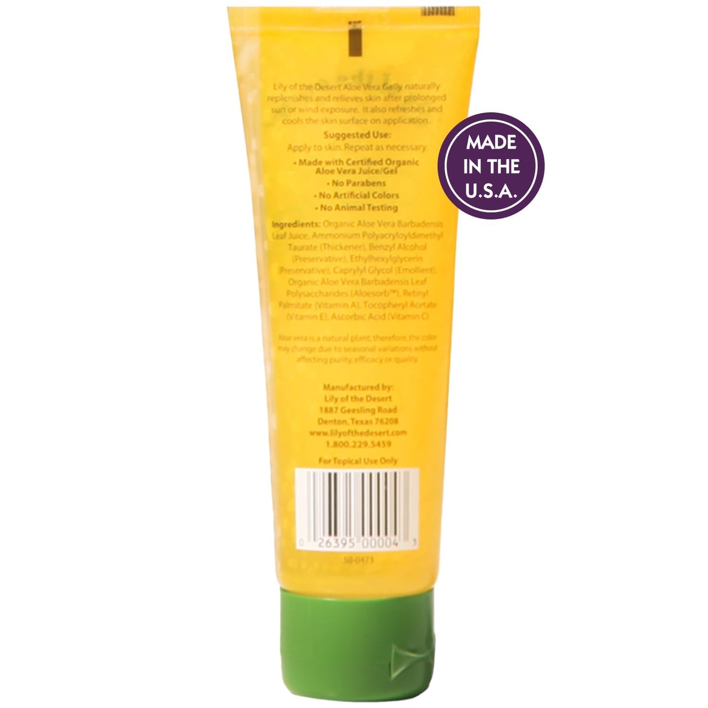 Lily Of The Desert Gelly Moisturizer - 99% Organic Aloe Vera Gel for Skin, After Sun Care with Aloe, Vitamin E Oil, and Vitamin C for Sunburn Relief